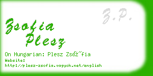 zsofia plesz business card